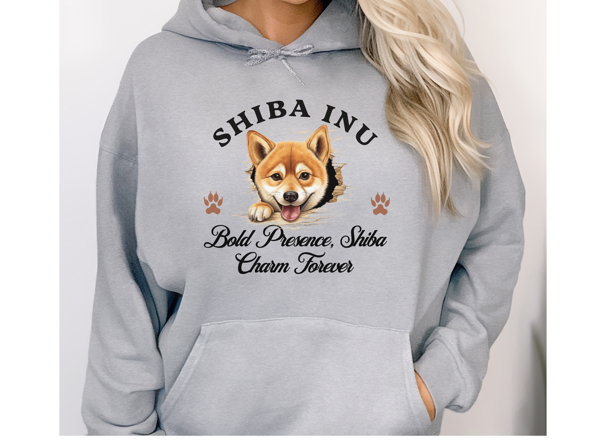 Shiba Inu Dog Hoodie – "Bold Presence, Shiba Charm Forever" | Unisex Stylish Hoodie for Confident Companions