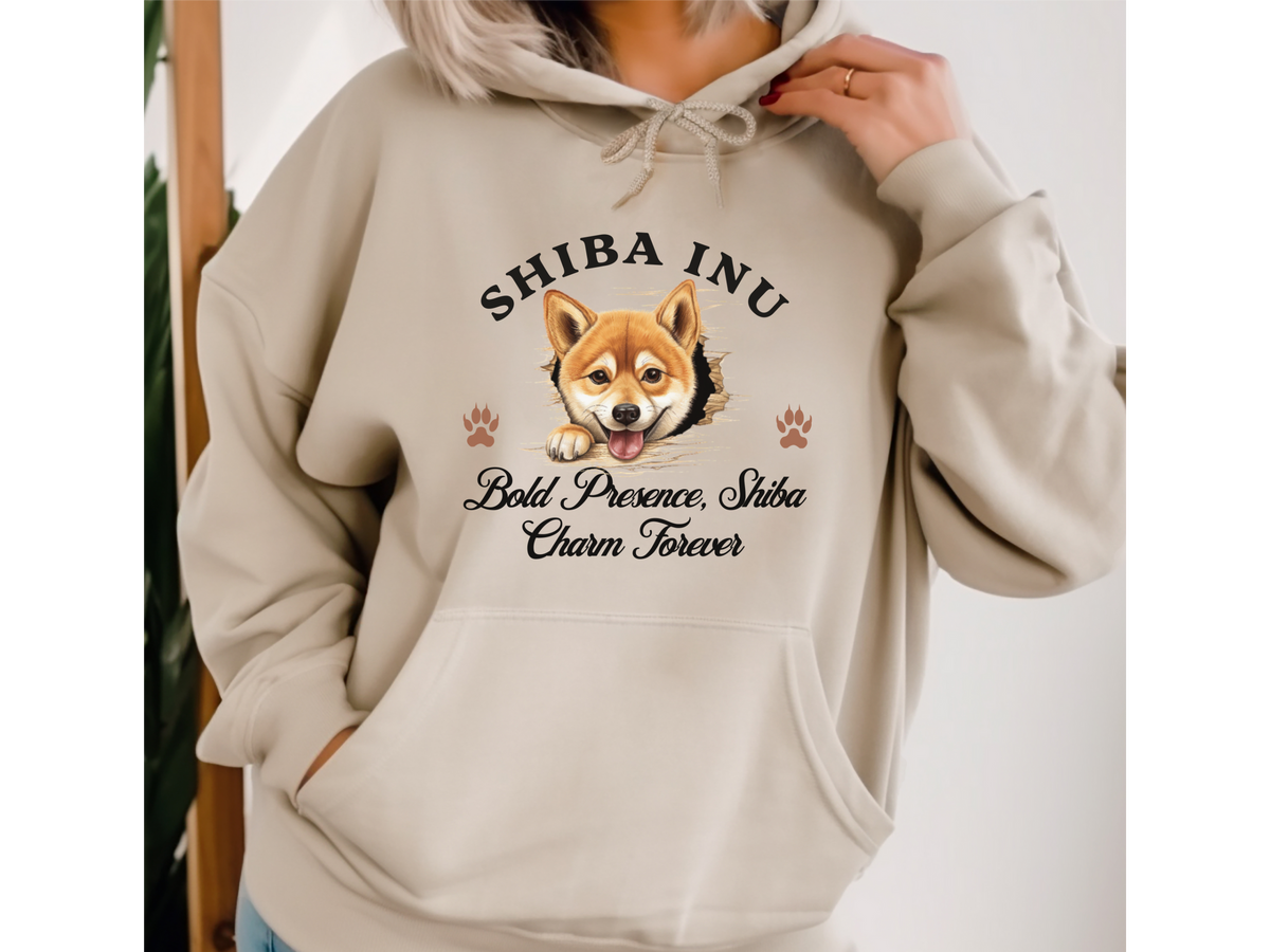 Shiba Inu Dog Hoodie – "Bold Presence, Shiba Charm Forever" | Unisex Stylish Hoodie for Confident Companions