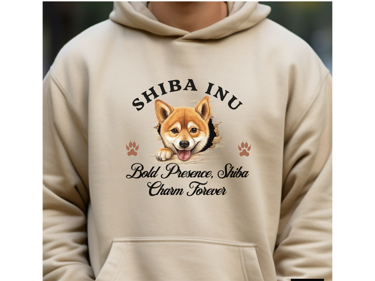 Shiba Inu Dog Hoodie – "Bold Presence, Shiba Charm Forever" | Unisex Stylish Hoodie for Confident Companions