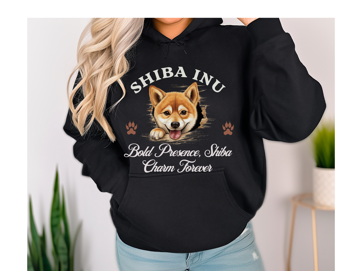 Shiba Inu Dog Hoodie – "Bold Presence, Shiba Charm Forever" | Unisex Stylish Hoodie for Confident Companions