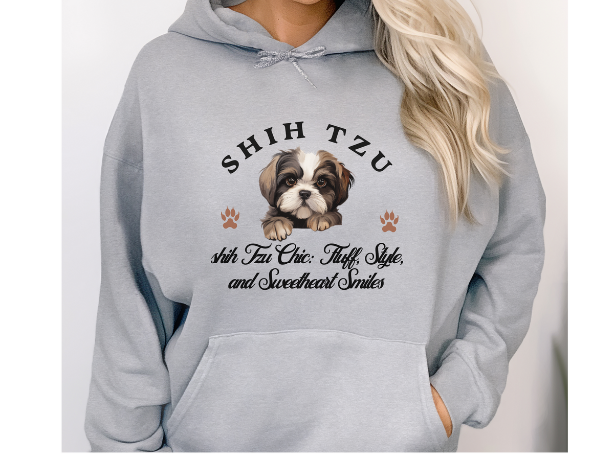 Shih Tzu Dog Hoodie – "Shih Tzu Chic: Fluff, Style, and Sweetheart Smiles" | Unisex Cozy & Stylish Hoodie for Small Dogs