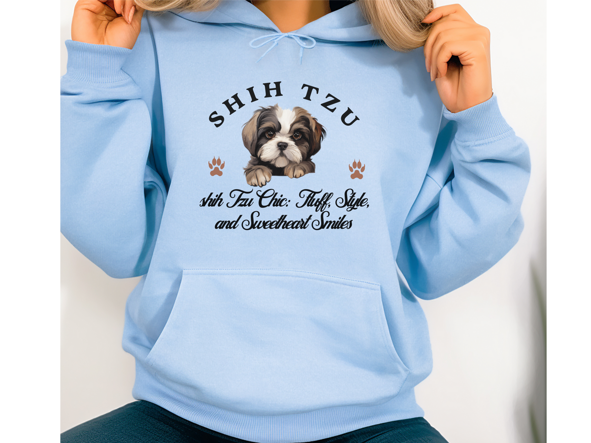 Shih Tzu Dog Hoodie – "Shih Tzu Chic: Fluff, Style, and Sweetheart Smiles" | Unisex Cozy & Stylish Hoodie for Small Dogs