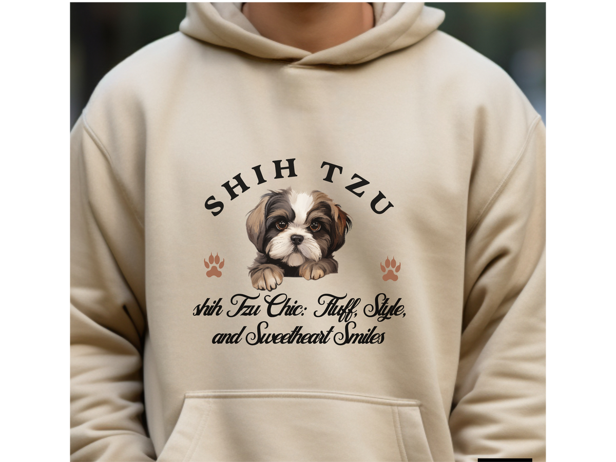 Shih Tzu Dog Hoodie – "Shih Tzu Chic: Fluff, Style, and Sweetheart Smiles" | Unisex Cozy & Stylish Hoodie for Small Dogs