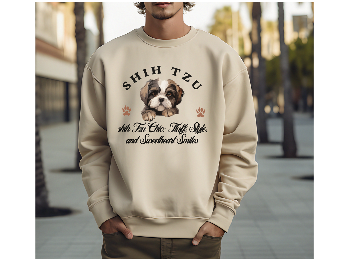 Shih Tzu Sweatshirt – Shih Tzu Chic: Fluff, Style, and Sweetheart Smiles – Unisex Dog Lover Apparel