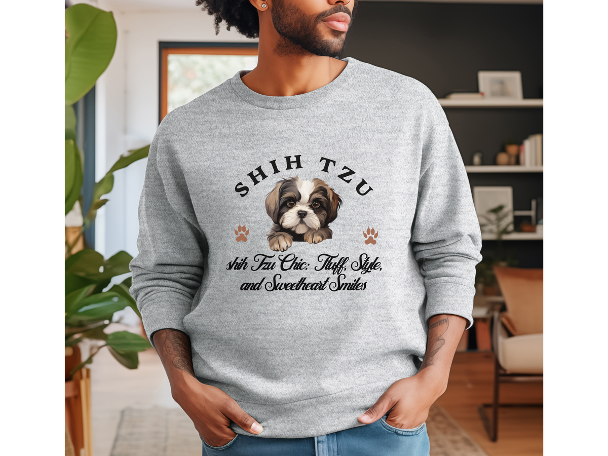 Shih Tzu Sweatshirt – Shih Tzu Chic: Fluff, Style, and Sweetheart Smiles – Unisex Dog Lover Apparel