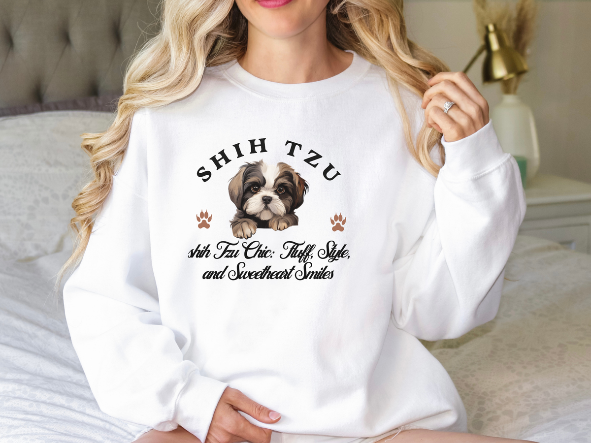 Shih Tzu Sweatshirt – Shih Tzu Chic: Fluff, Style, and Sweetheart Smiles – Unisex Dog Lover Apparel
