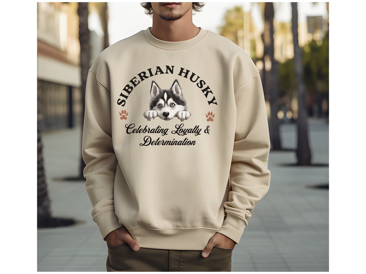 Siberian Husky Sweatshirt – Celebrating Loyalty & Determination – Unisex Dog Lover Apparel