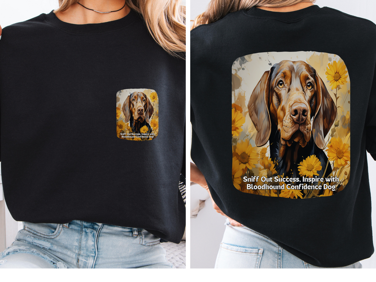 Sunflower Bloodhound Unisex Sweatshirt – Sniff Out Success, Inspire with Confidence – Front & Back Design