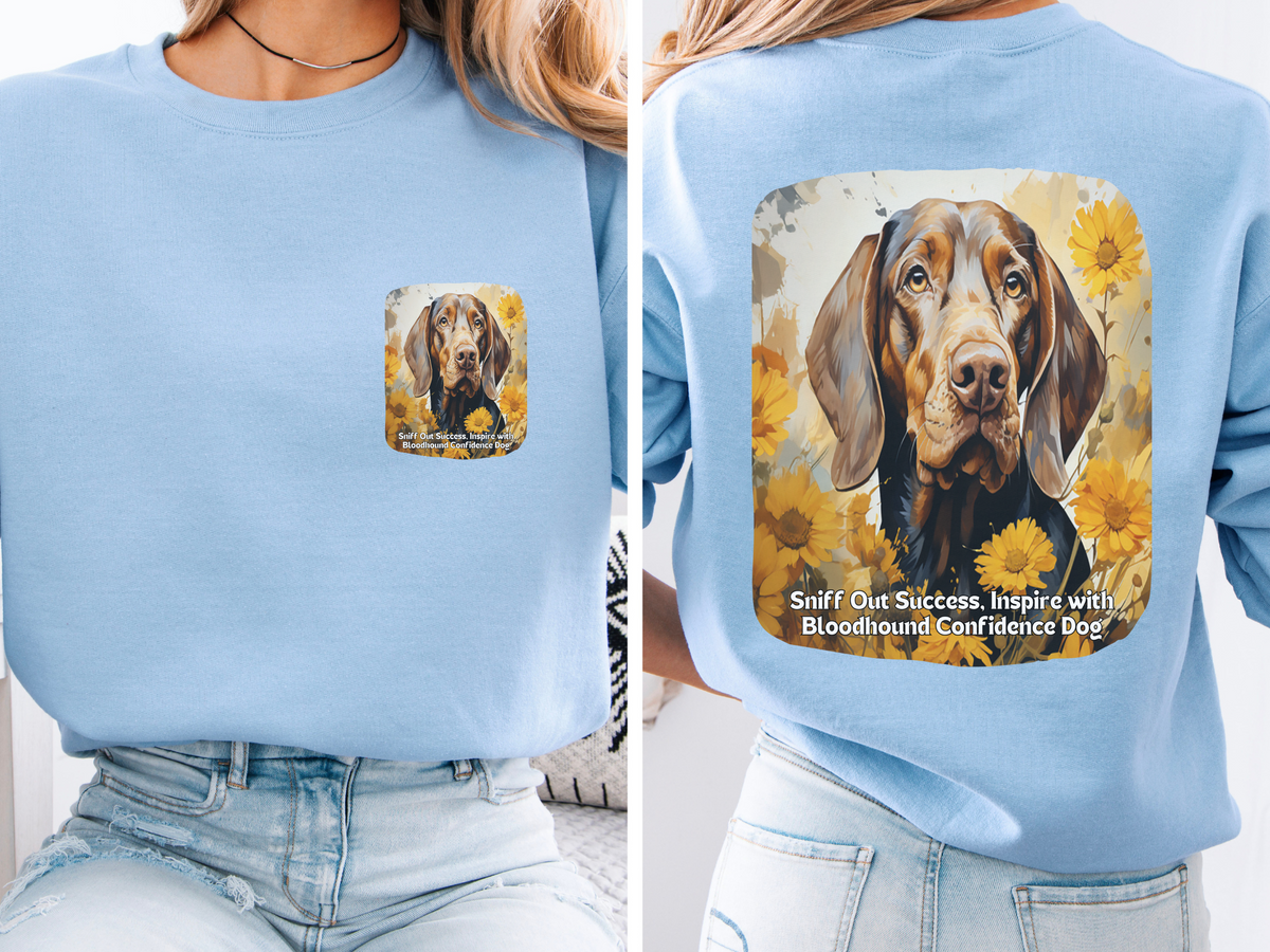 Sunflower Bloodhound Unisex Sweatshirt – Sniff Out Success, Inspire with Confidence – Front & Back Design