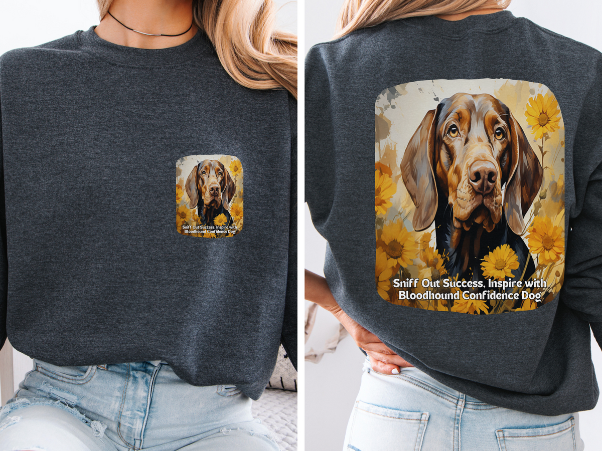 Sunflower Bloodhound Unisex Sweatshirt – Sniff Out Success, Inspire with Confidence – Front & Back Design