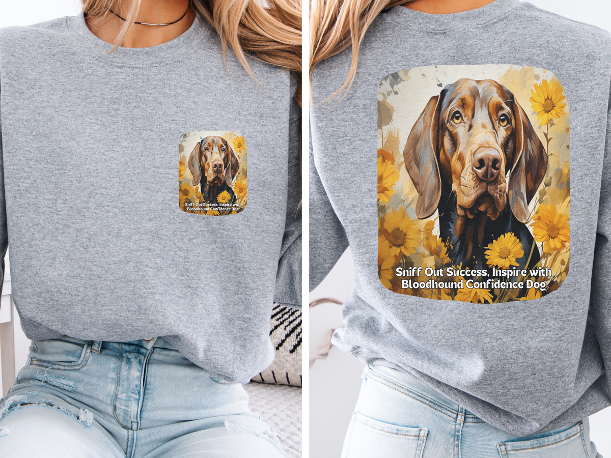 Sunflower Bloodhound Unisex Sweatshirt – Sniff Out Success, Inspire with Confidence – Front & Back Design