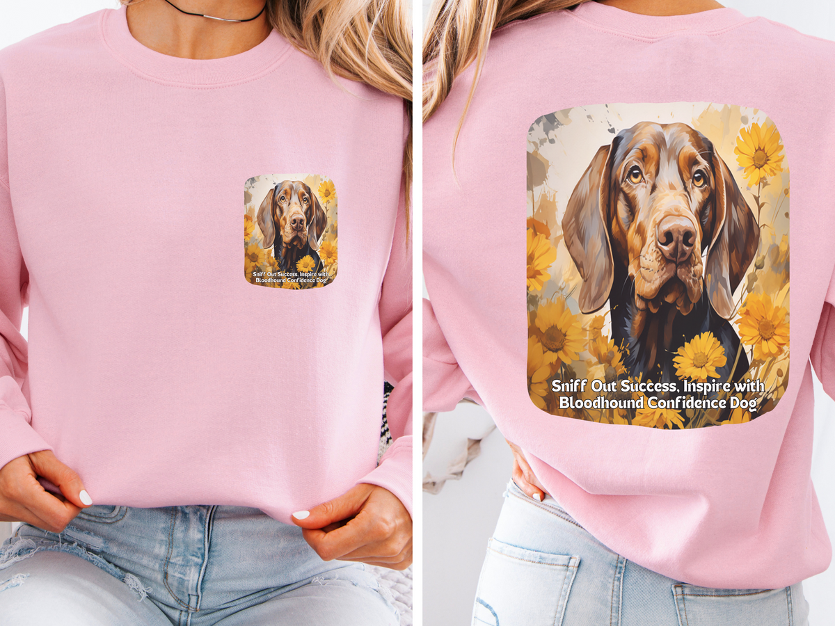 Sunflower Bloodhound Unisex Sweatshirt – Sniff Out Success, Inspire with Confidence – Front & Back Design