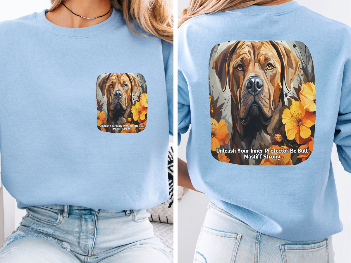 Sunflower & Bullmastiff Dog Sweatshirt – Unleash Your Inner Protector, Be Bullmastiff Strong – Unisex Pullover Seweatshirt