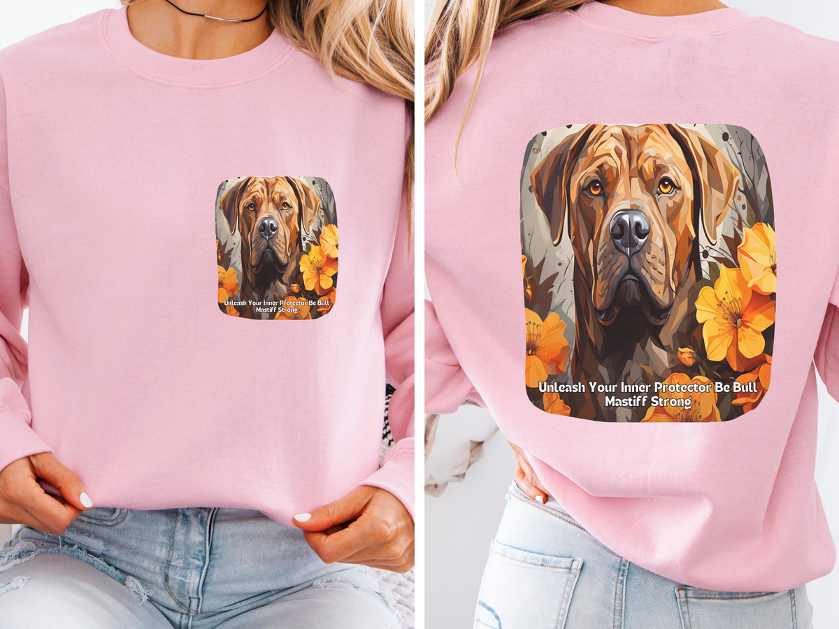 Sunflower & Bullmastiff Dog Sweatshirt – Unleash Your Inner Protector, Be Bullmastiff Strong – Unisex Pullover Seweatshirt
