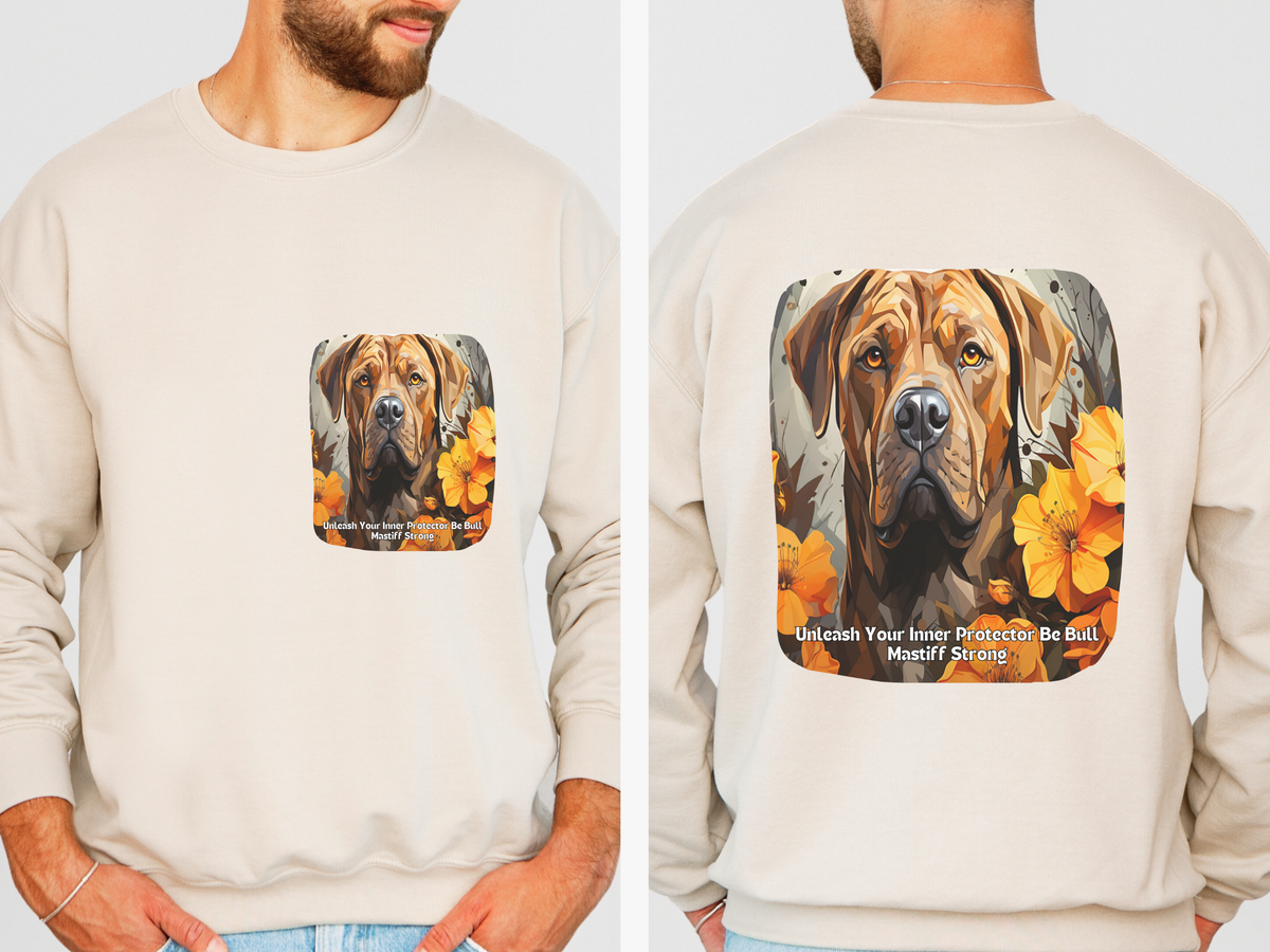 Sunflower & Bullmastiff Dog Sweatshirt – Unleash Your Inner Protector, Be Bullmastiff Strong – Unisex Pullover Seweatshirt