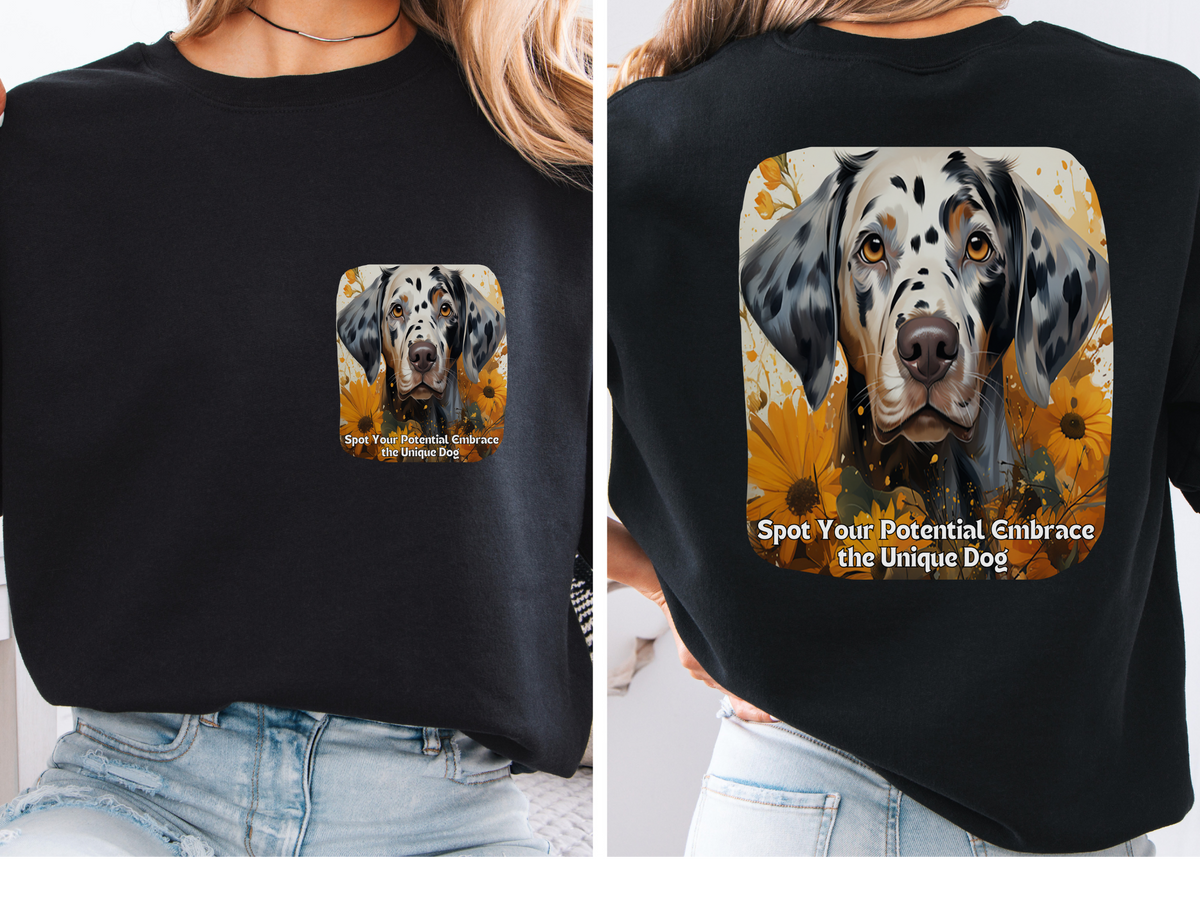 Sunflower Dilmatian Dog Unisex Sweatshirt – Spot Your Potential, Embrace the Unique Dog – Front & Back Design
