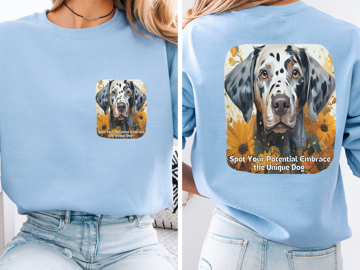 Sunflower Dilmatian Dog Unisex Sweatshirt – Spot Your Potential, Embrace the Unique Dog – Front & Back Design