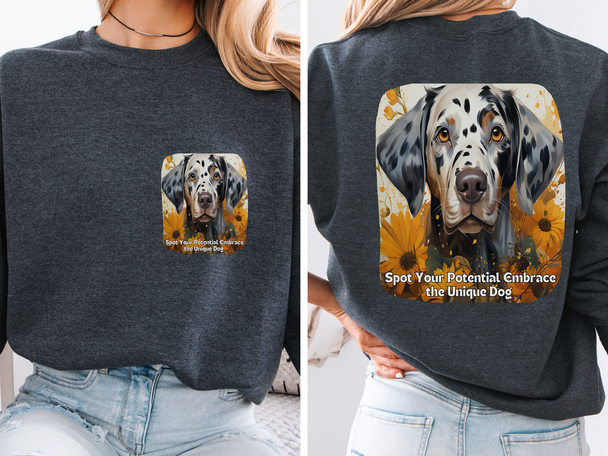 Sunflower Dilmatian Dog Unisex Sweatshirt – Spot Your Potential, Embrace the Unique Dog – Front & Back Design
