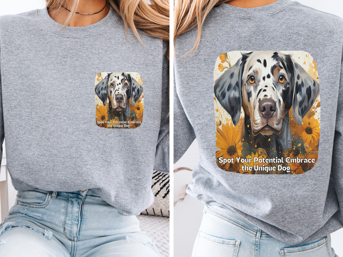 Sunflower Dilmatian Dog Unisex Sweatshirt – Spot Your Potential, Embrace the Unique Dog – Front & Back Design