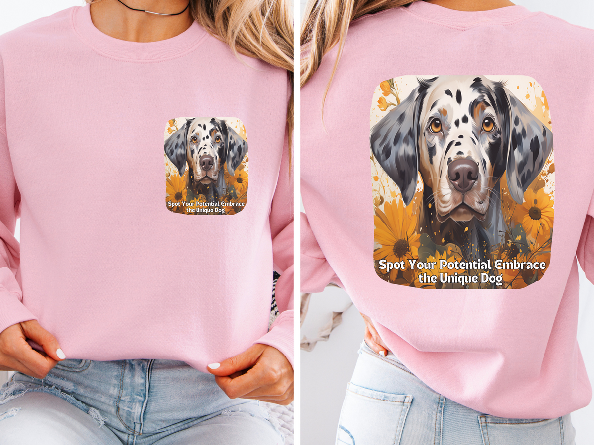 Sunflower Dilmatian Dog Unisex Sweatshirt – Spot Your Potential, Embrace the Unique Dog – Front & Back Design