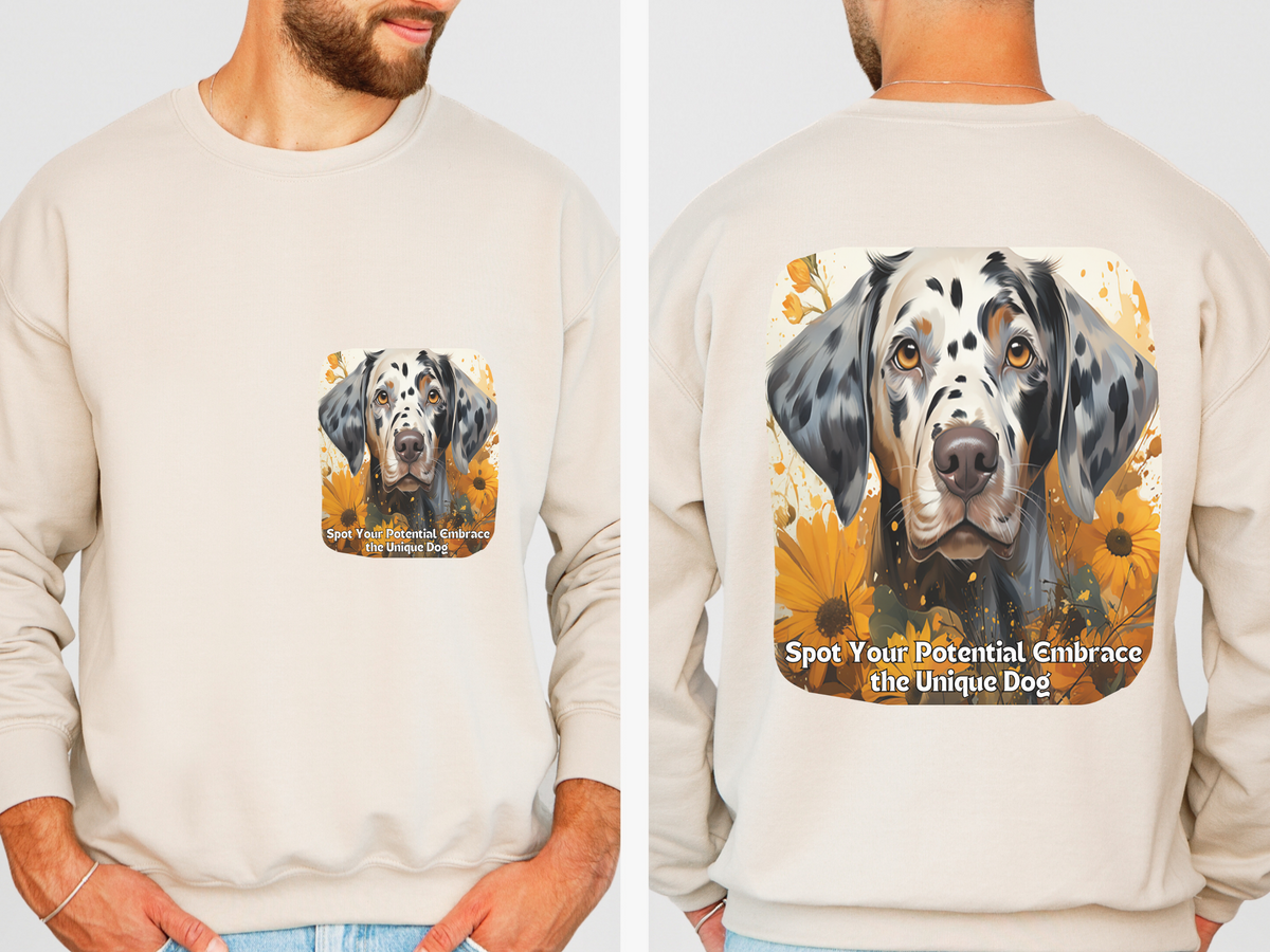 Sunflower Dilmatian Dog Unisex Sweatshirt – Spot Your Potential, Embrace the Unique Dog – Front & Back Design