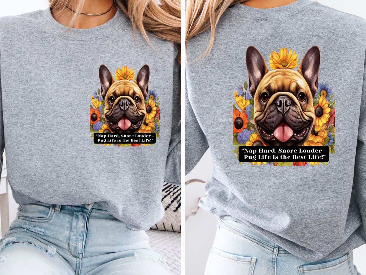 Sunflower Pug Dog Sweatshirt – "Protect, Inspire Security Like a Pug" | Unisex Cozy Pullover