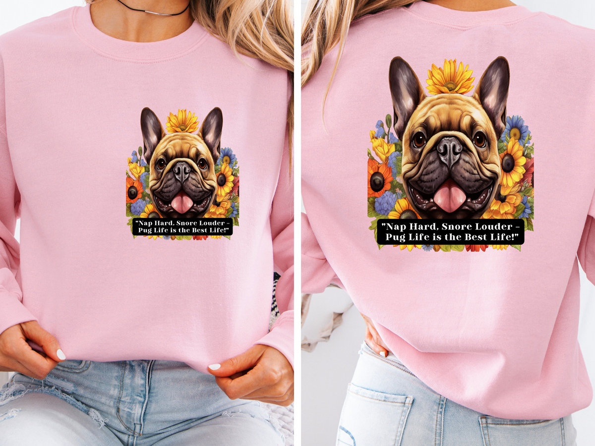 Sunflower Pug Dog Sweatshirt – "Protect, Inspire Security Like a Pug" | Unisex Cozy Pullover