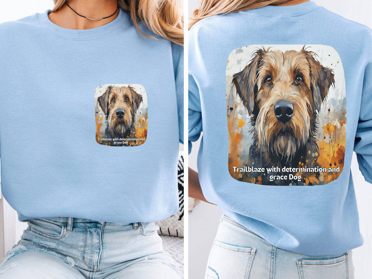 Sunflower Trailblazer Dog Sweatshirt – Trailblaze with Determination & Grace – Unisex Crewneck Pullover