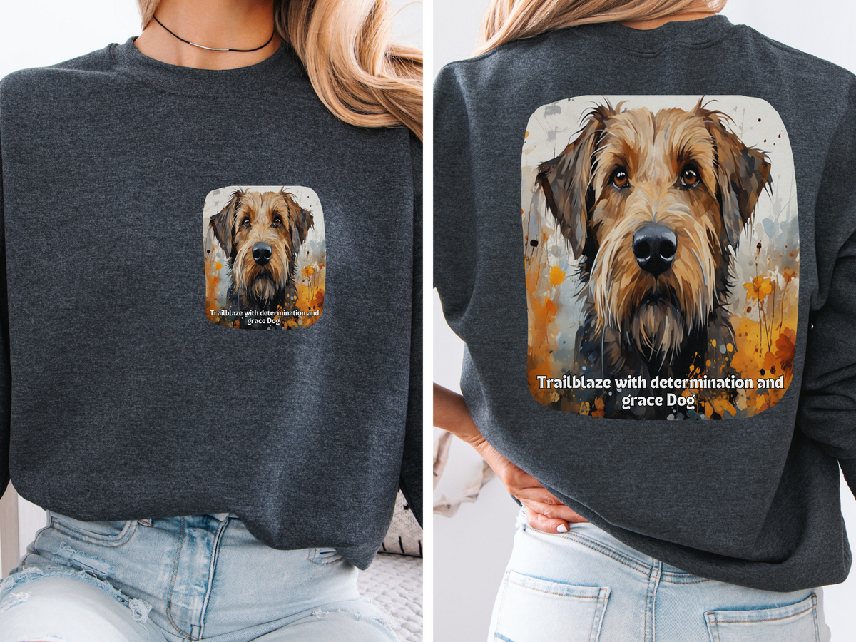 Sunflower Trailblazer Dog Sweatshirt – Trailblaze with Determination & Grace – Unisex Crewneck Pullover