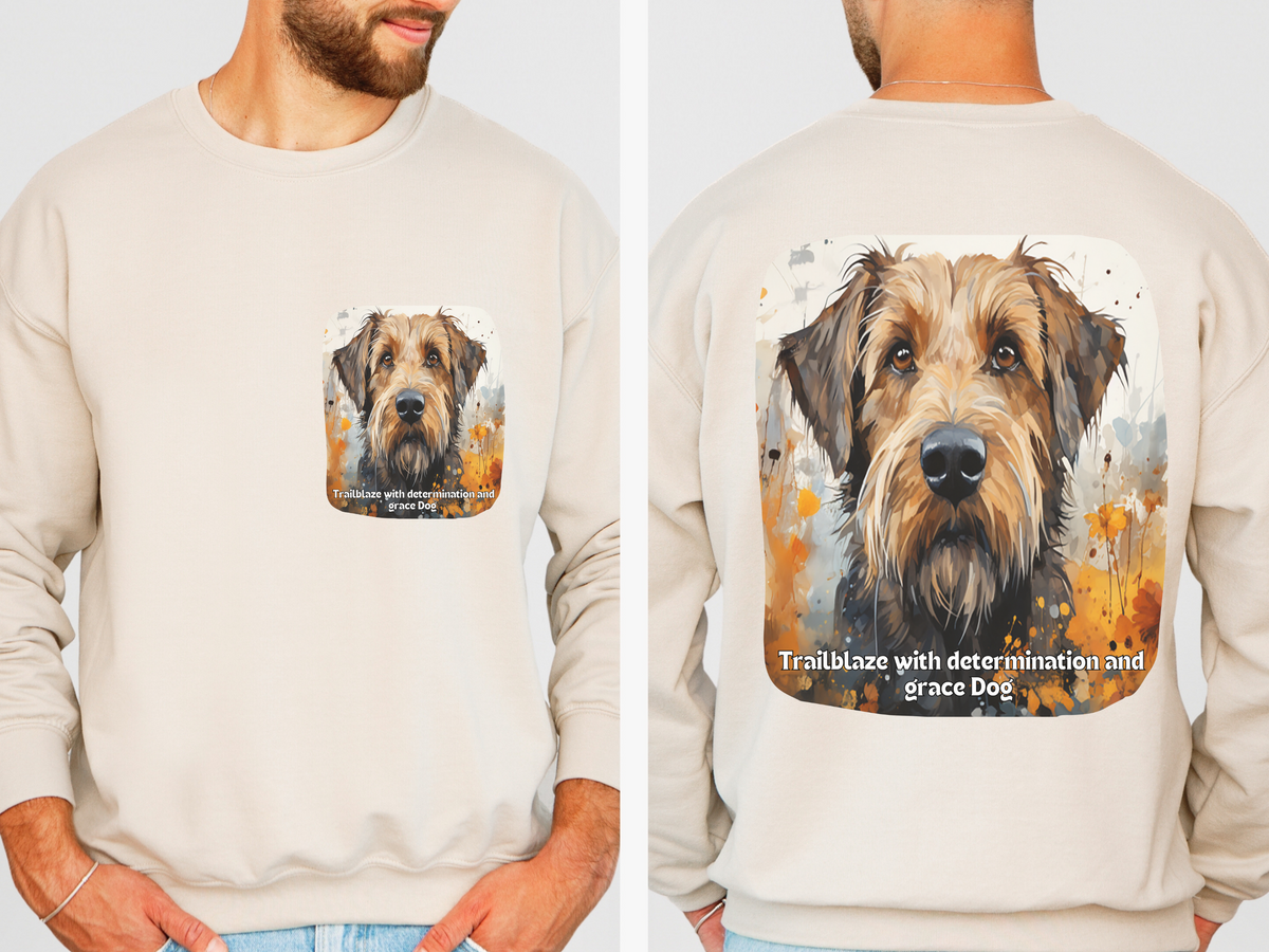 Sunflower Trailblazer Dog Sweatshirt – Trailblaze with Determination & Grace – Unisex Crewneck Pullover