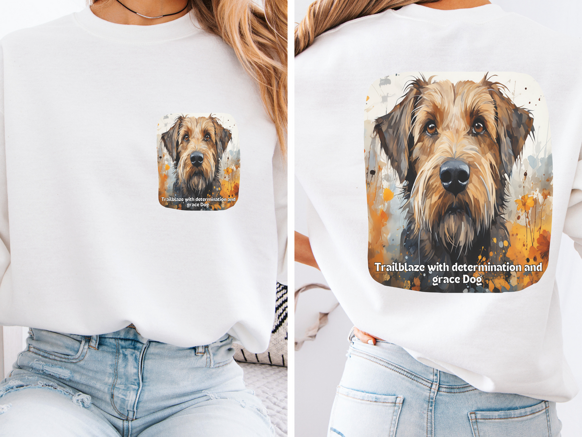 Sunflower Trailblazer Dog Sweatshirt – Trailblaze with Determination & Grace – Unisex Crewneck Pullover