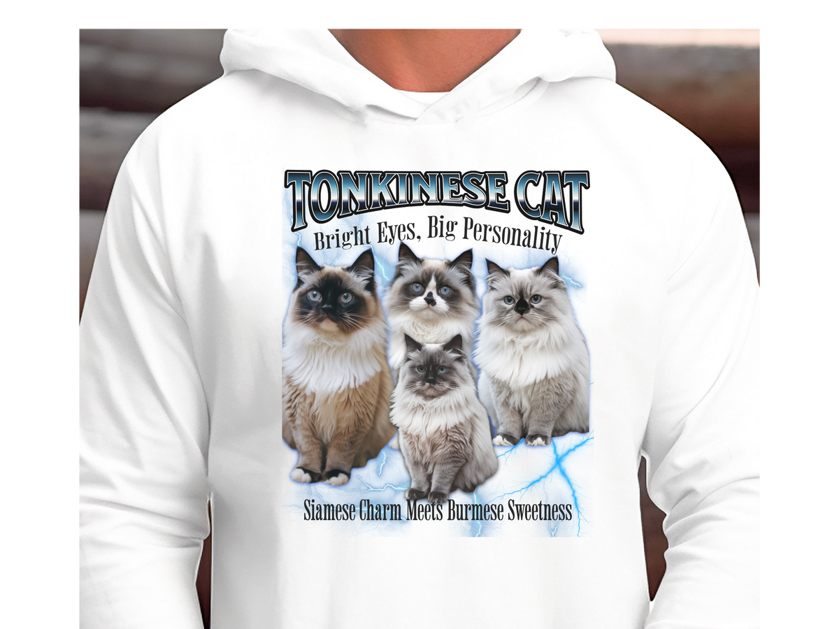 Tonkinese Cat Hoodie – Unisex Bootleg Collage Sweatshirt | Bright Eyes, Big Personality