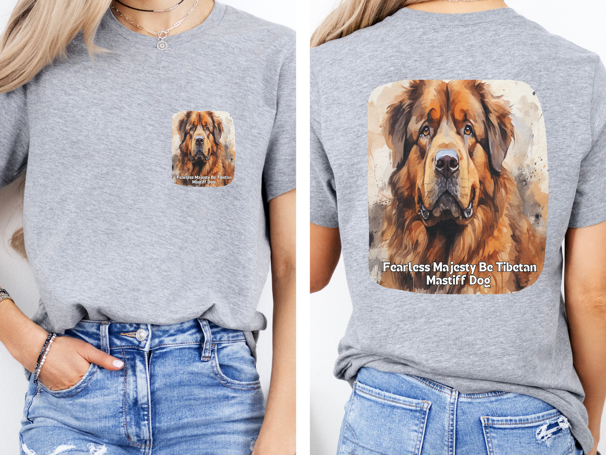 Tibetan Mastiff Sunflower Tee – 'Fearless Majesty' Front & Back Design