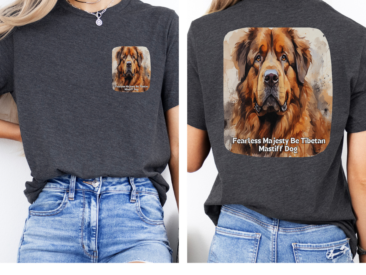 Tibetan Mastiff Sunflower Tee – 'Fearless Majesty' Front & Back Design