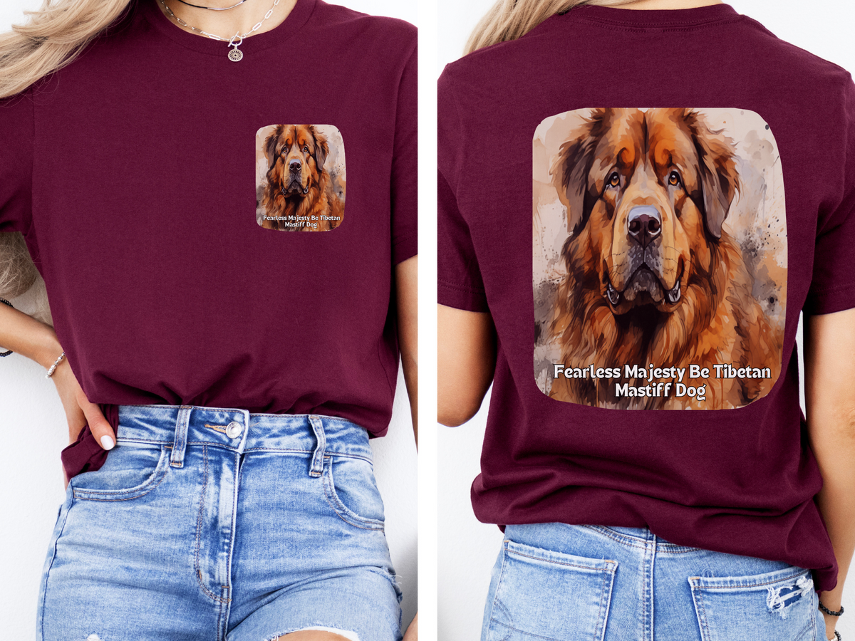 Tibetan Mastiff Sunflower Tee – 'Fearless Majesty' Front & Back Design