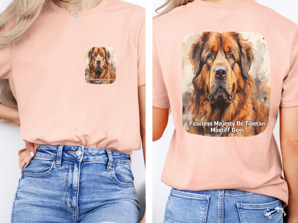 Tibetan Mastiff Sunflower Tee – 'Fearless Majesty' Front & Back Design
