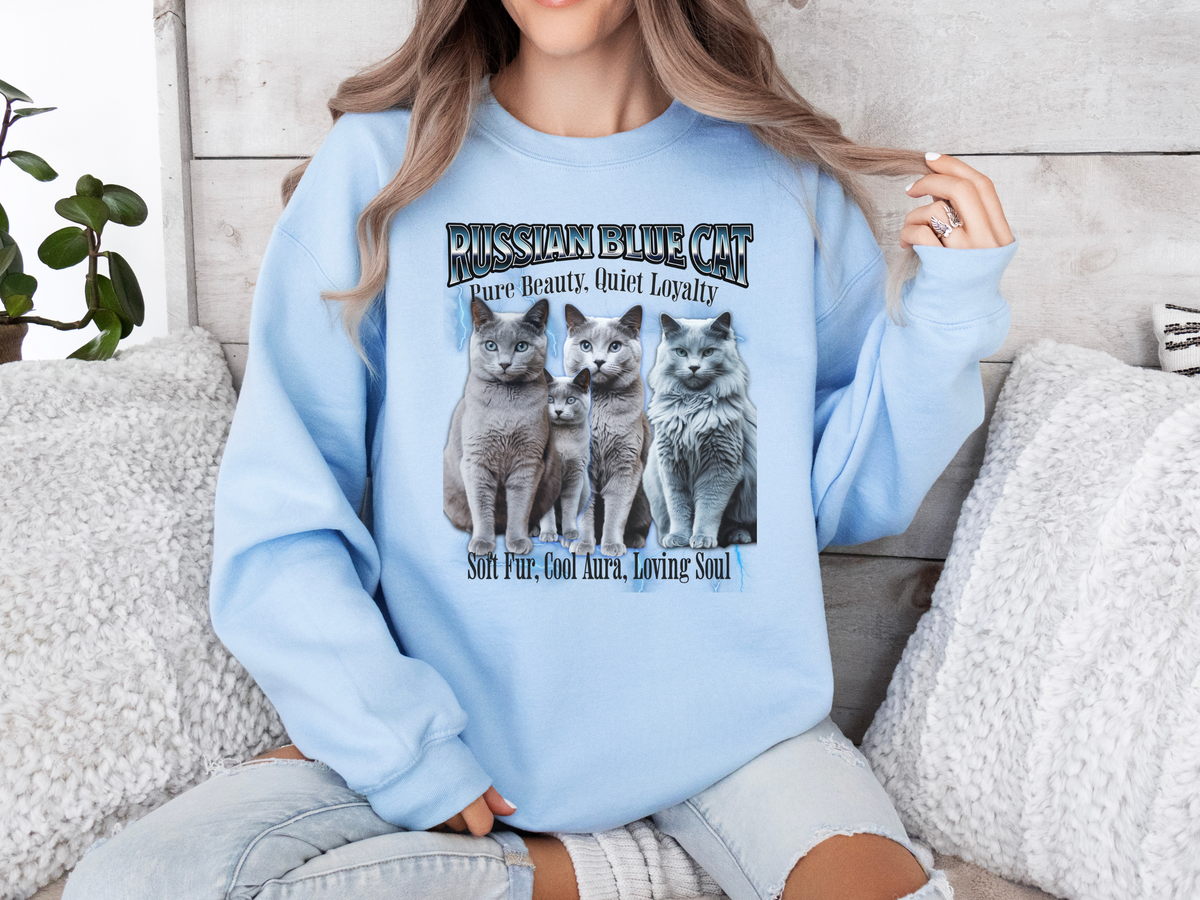 Unisex Persian Cat Bootleg Collage Sweatshirt – “Big Eyes, Sweet Purrs” Vintage-Style Cozy Cat Pullover