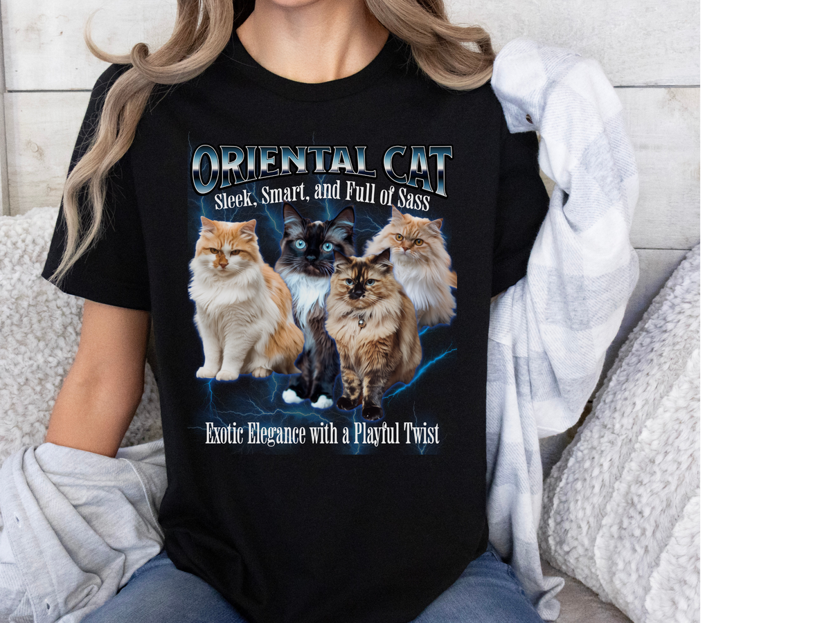 Unisex Oriental Cat Bootleg Collage T-Shirt – “Sleek, Smart, and Full of Sass” Vintage Feline Streetwear Tee