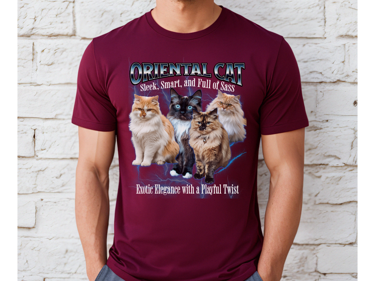 Unisex Oriental Cat Bootleg Collage T-Shirt – “Sleek, Smart, and Full of Sass” Vintage Feline Streetwear Tee