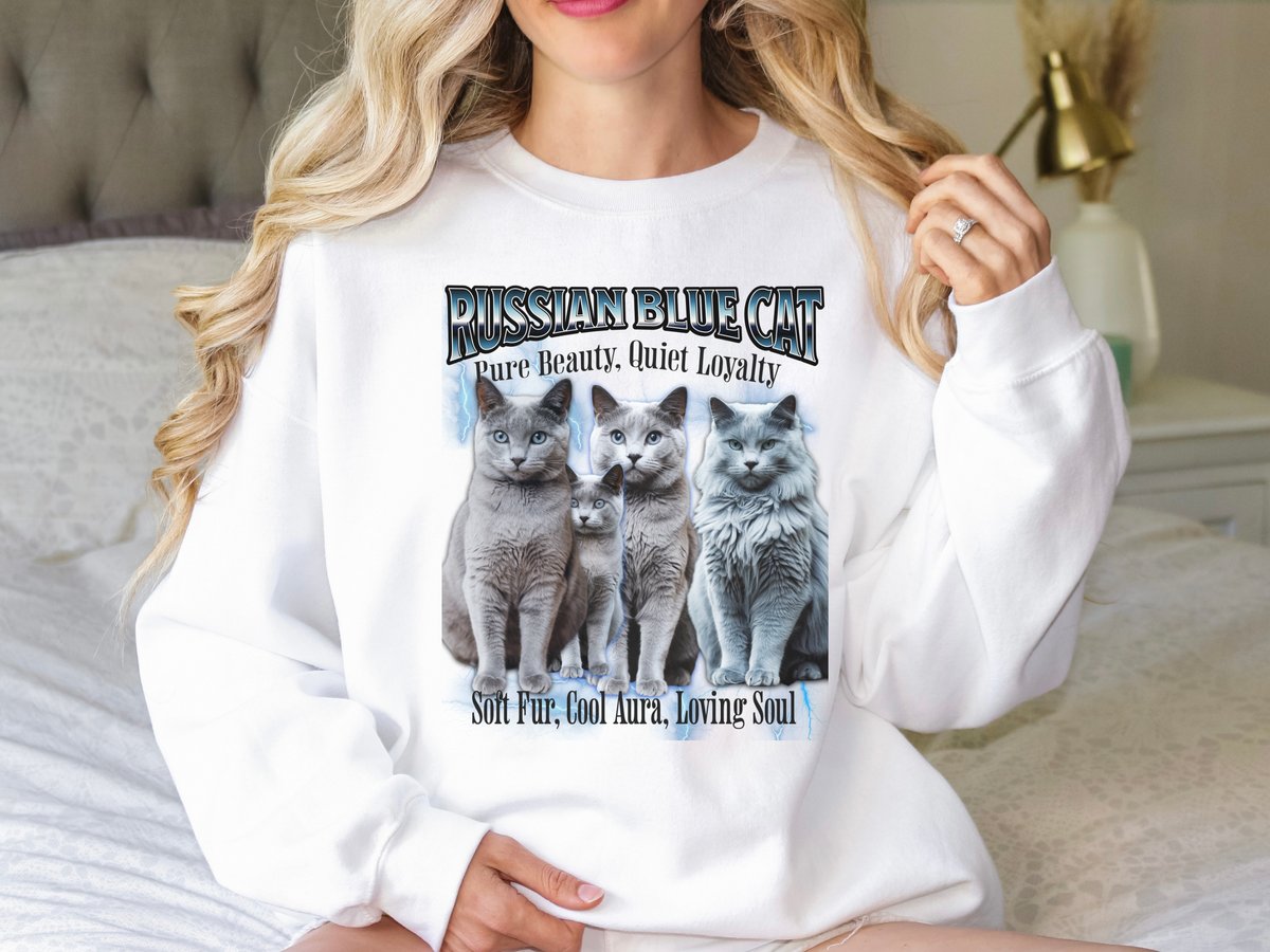 Unisex Persian Cat Bootleg Collage Sweatshirt – “Big Eyes, Sweet Purrs” Vintage-Style Cozy Cat Pullover
