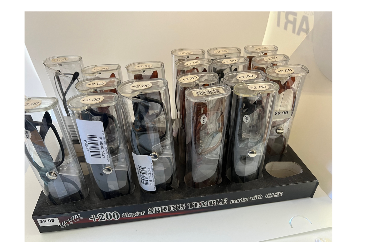 APOLLO READING GLASSES WITH CASE POWER: + 2.00