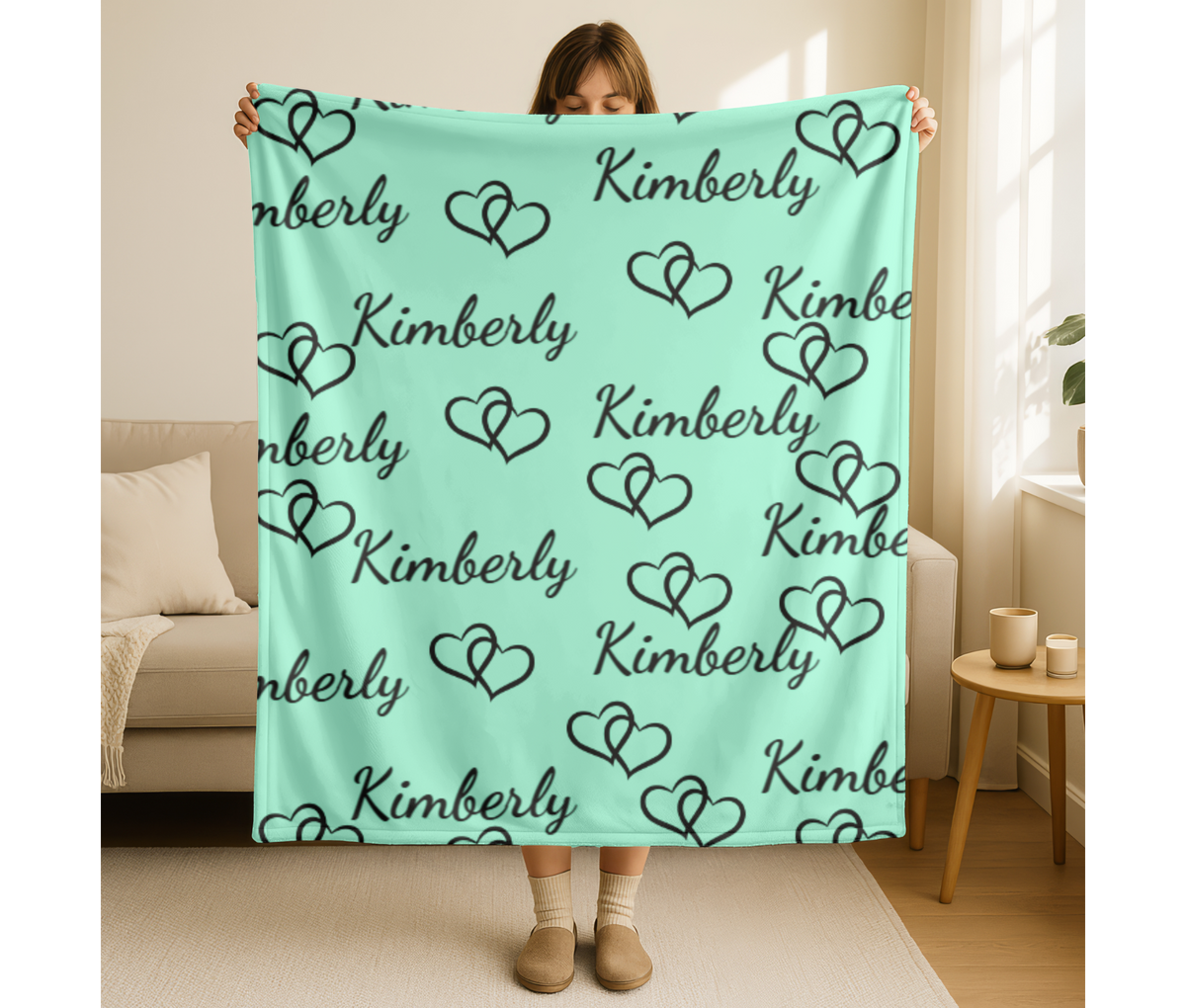 Personalized Velveteen Name Blanket – Custom Soft Throw Blanket, Cozy Gift for All Occasions