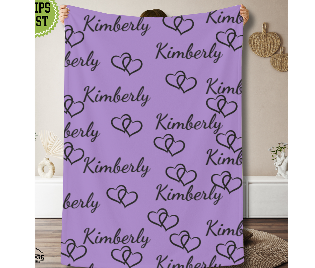 Personalized Velveteen Name Blanket – Custom Soft Throw Blanket, Cozy Gift for All Occasions