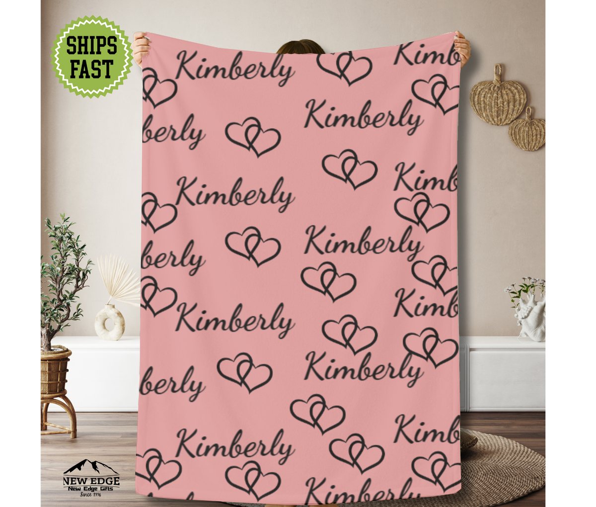 Personalized Velveteen Name Blanket – Custom Soft Throw Blanket, Cozy Gift for All Occasions