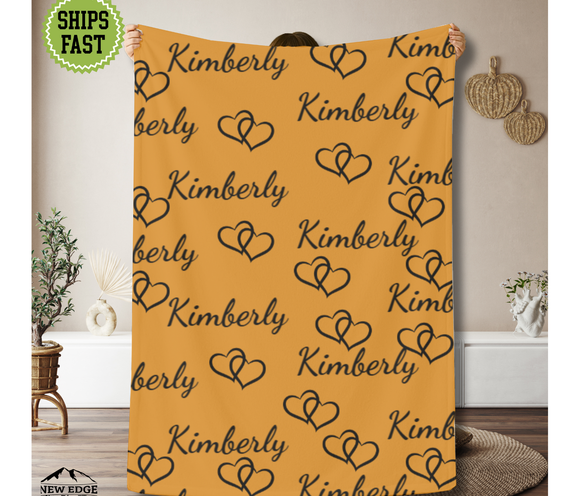 Personalized Velveteen Name Blanket – Custom Soft Throw Blanket, Cozy Gift for All Occasions