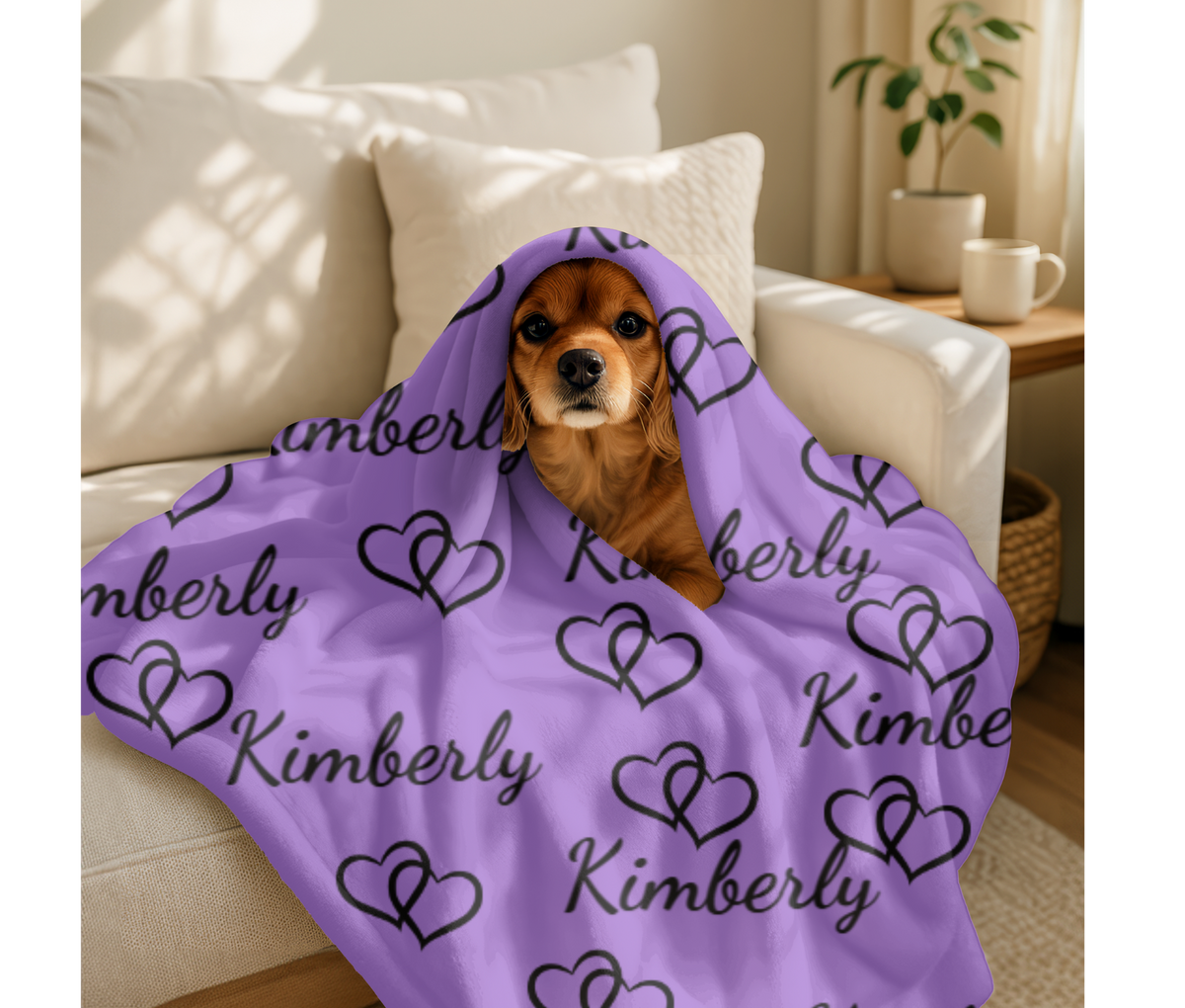 Personalized Velveteen Name Blanket – Custom Soft Throw Blanket, Cozy Gift for All Occasions