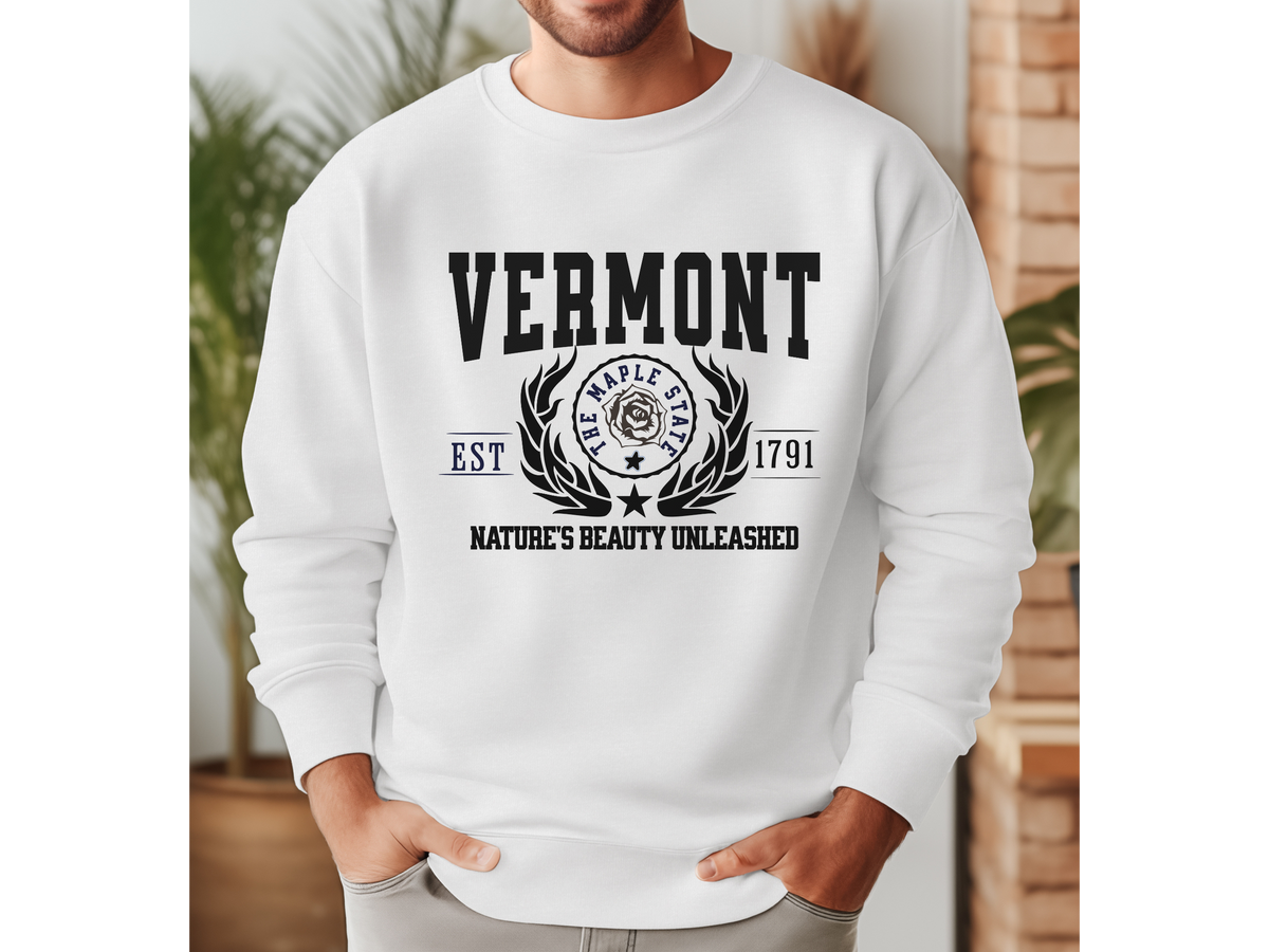 Vermont State Legacy Sweatshirt – Nature’s Beauty Unleashed | Unisex Green Mountain State Crewneck