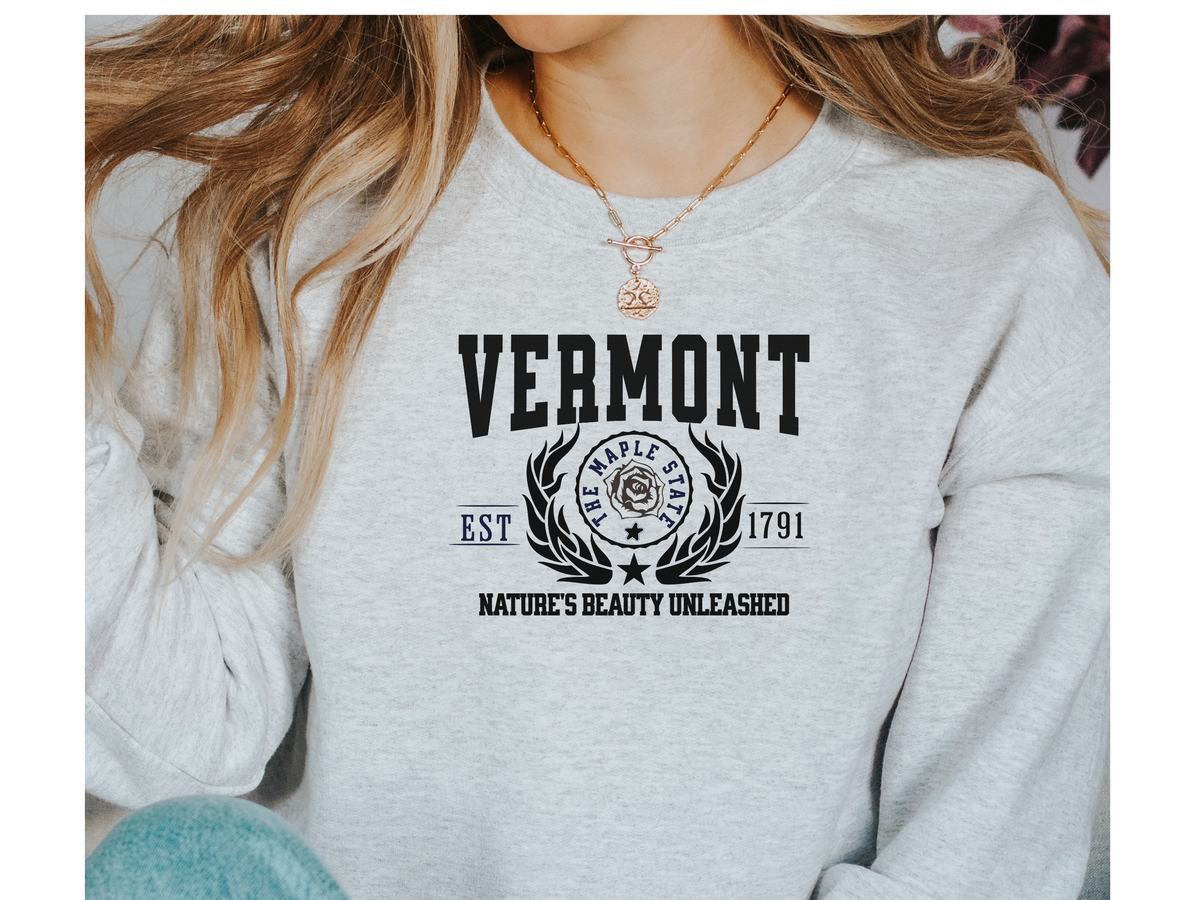 Vermont State Legacy Sweatshirt – Nature’s Beauty Unleashed | Unisex Green Mountain State Crewneck