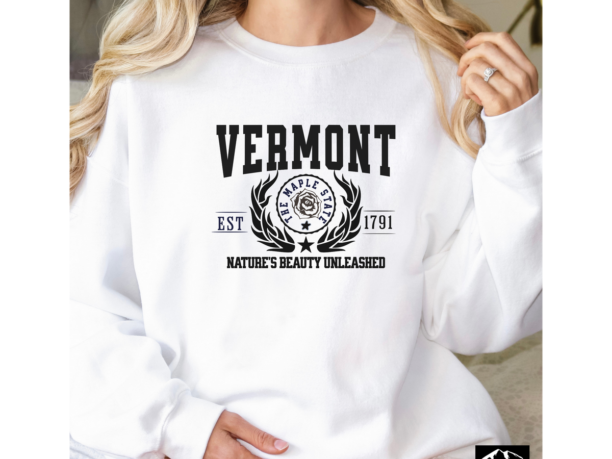 Vermont State Legacy Sweatshirt – Nature’s Beauty Unleashed | Unisex Green Mountain State Crewneck