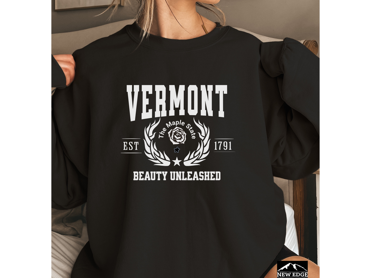 Vermont State Legacy Sweatshirt – Nature’s Beauty Unleashed | Unisex Green Mountain State Crewneck